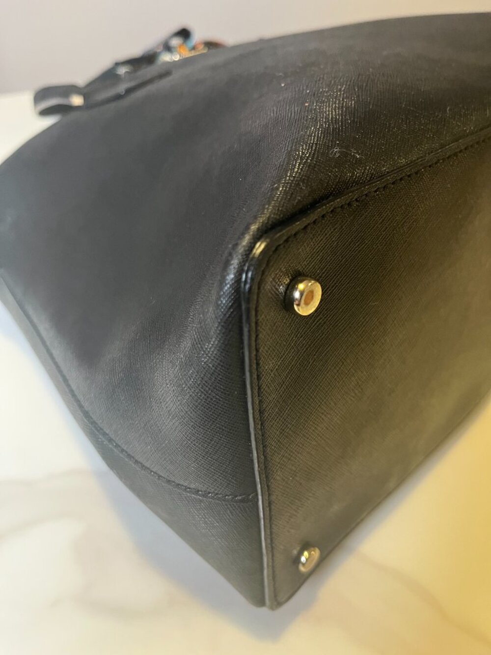 Kate Spade New York Black Saffiano Leather Large Tote Shoulder Bag Work Purse - Picture 9 of 11